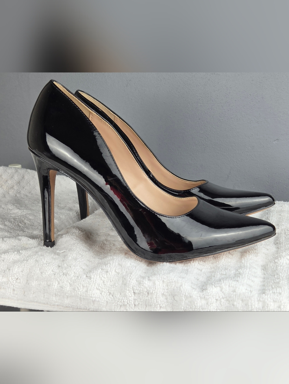 Classic Black Patent High Heel Pumps - Women's Dress Shoes